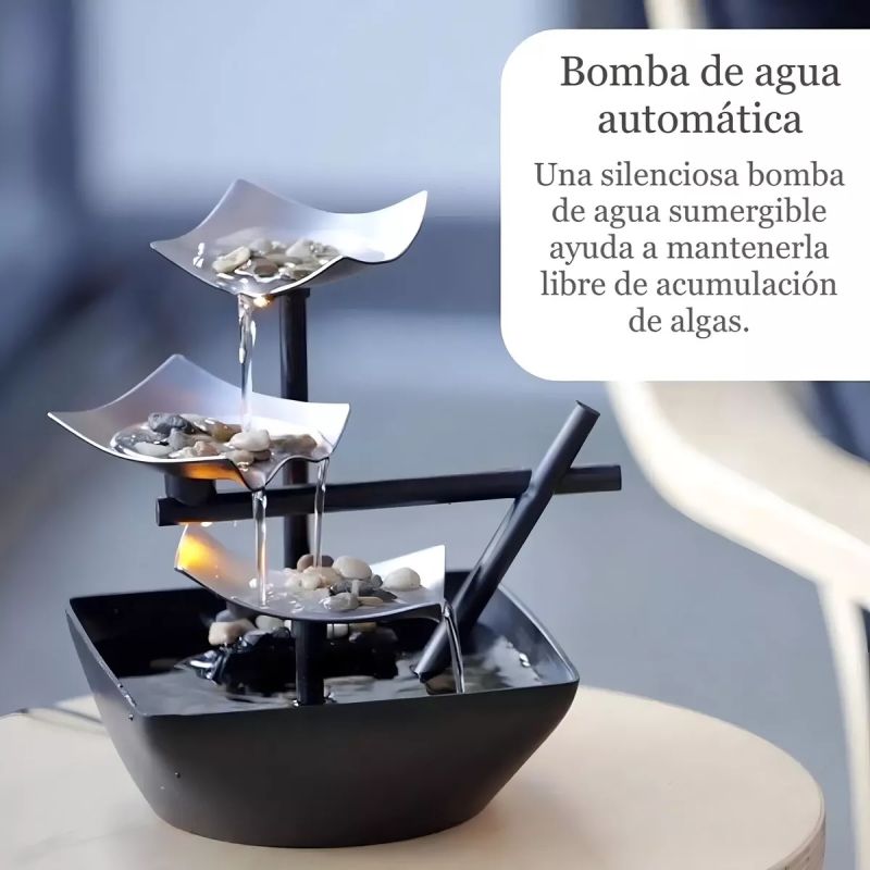 Comprar Fuente De Agua Niveles Plata Iluminada en Electroshopy - Ángulo 3
